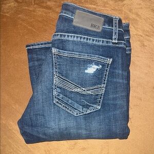 BKE Men's Distressed Indigo Jeans
